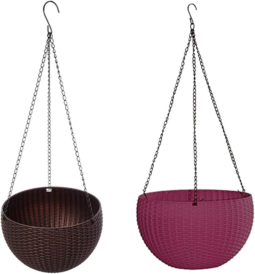 日本未入荷 No Brand 個プラスチック植木鉢壁掛けバスケットバルコニー庭植物コンテナ 2ピース
