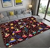 YANGECHEN Inicio Dibujos Animados Universo Espacial Planeta Alfombra Alfombra De Juego Suave Alfombra De Habitación Alfombra De Noche De Dormitorio Alfombra De Piso 60X90Cm