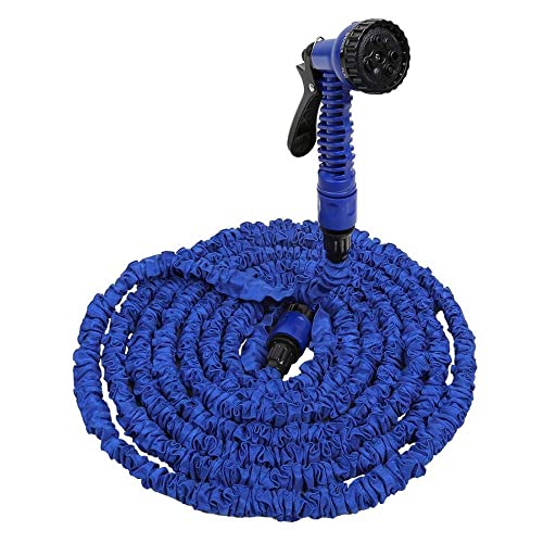 Expandable Garden Hose Pipes,3 Times Magic Expandable Garden Hose Flexible Stretch Water Pipe with Water Spray Nozzle Good for Lawn Car Home Cleaning (Blue,50ft/15m)
