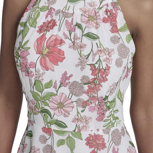 Image of Tommy Hilfiger Women's Sleeveless Halter Neck Tiered Skirt Maxi Dress