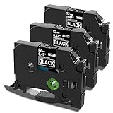 Markurlife kompatibles mit Brother 12mm Schriftband kompatibel mit etikettendruckern Brother P-Touch H105, PT-H100R, PT-H110, PT-1830, PT-D400, PT-H100LB, PT-D450, PT-1000, PT-D600VP, PT - D210, PT-1290, PT-P900, PT-H500LI, usw.