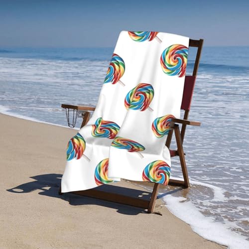 Serviette de bain en microfibre imprimée drap de douche absorbant Lollipop