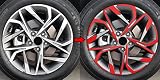SlickMod Chrome Delete Blackout Vinyl Overlay for 2020-2022 Hyundai Sonata 17' Wheel Rims (Gloss Red)