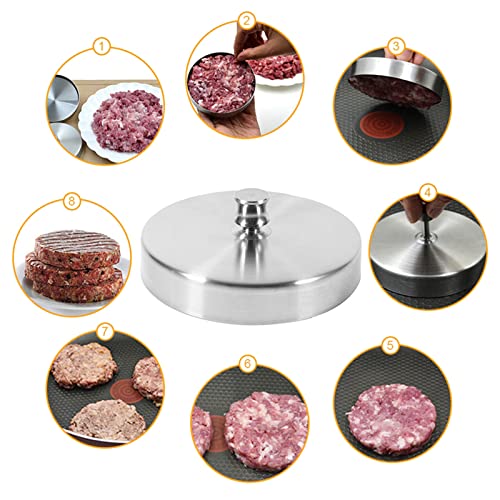 Stainless Steel Stuffed Burger Press Aluminum Hamburger Patty Maker Perfect Hamburger Mold Ideal for BBQ,Essential Kitchen & Grilling Accessories