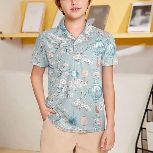 Boys' Classic Polo Shirts Short Sleeve Moisture-Wicking Golf & Tennis Shirts for Youth Teens Space Astronaut2