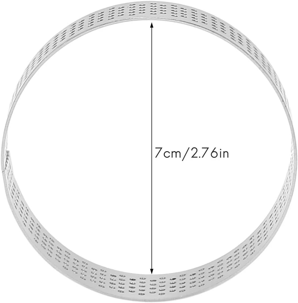 Cake Mould Baking Ring Stainless Steel Cake Ring 12 Pack 5cm Silver(12PCS (7cm))