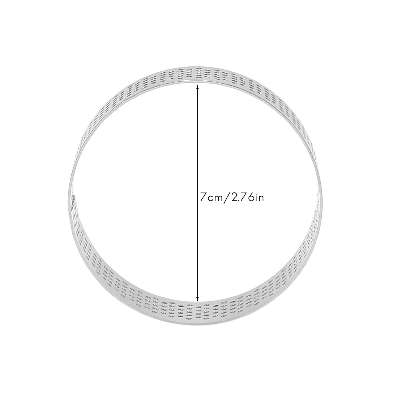 Anneau à Tarte en Acier Inoxydable de 5cm, Anneau Rond perforé résistant la Chaleur for gâteau Mousse, Outils Cuisson for Donuts, 12 Paquets pour Gâteau Cheesecake(12PCS (7cm))