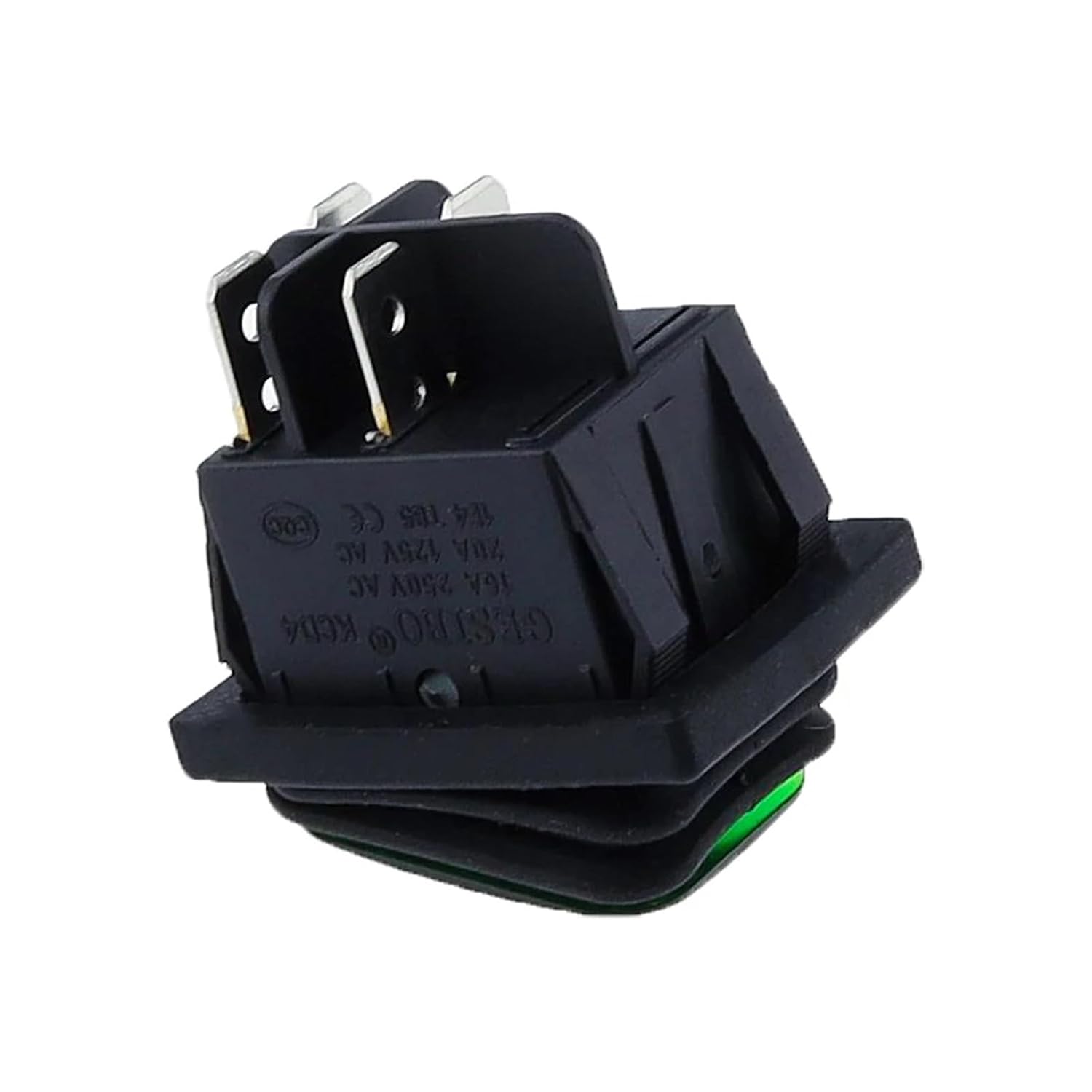 30x22 Heavy Duty Waterproof Rocker Switch 12V Red LED 220V Lighting 16A 250VAC KCD4-201 DPST 4 Pin(4PIN,Black,220V)