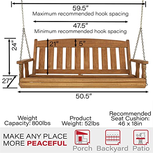 Amish Casual Amish Heavy Duty 800 Lb Mission Treated Porch Swing With Hanging Chains  thumb #4