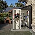 YOPTO 4×8 FT Outdoor Metal Storage Shed,Heavy-Duty Lean to Storage Shed with Floor Base,Garden Tool Metal Storage House W/Lockable Door and 2 Air Vents,Weather Resistant,for Backyard,Patio,Lawn,Black