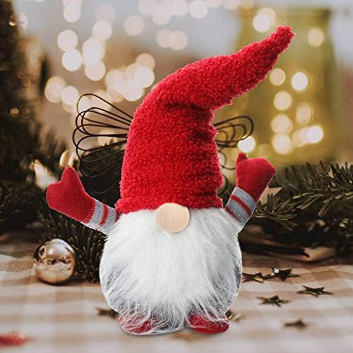 24Pcs Pre-Cut Gnome Beard Faux Fur Costume Beard Fabric Handmade Dwarf Beard with Unfinished Wood Balls for Crafts