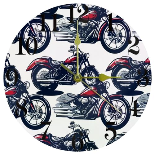 Horloge murale pour moto à quartz, esthétique soignée pour maison