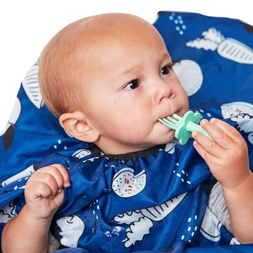 Image of grabease Allover Waterproof Bib for Self-Feeding Infants and Toddlers, Machine Washable, Ages 6-24 Months