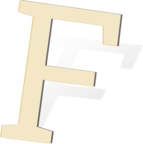 Letras de madera para decoración de pared, letra F grande de madera de 12 pulgadas para manualidades, letras de madera del alfabeto en blanco sin