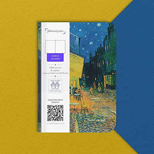 Caderno sem Pauta A5 - Capa Flexível 80 Páginas 20x14cm - Terraço do Café de Van Gogh