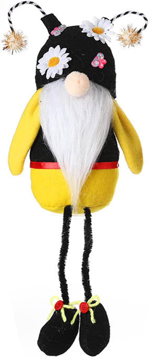 Sunflower Gnome,MEIZILUN Easter Sunflower Gnome Scandinavian Tomte Nisse Swedish Bee Elf Faceless Doll Home Farmhouse Decorations