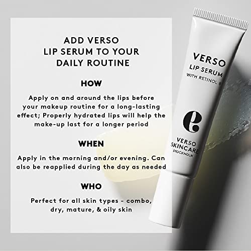 Verso Skin Care | Moisturizing Lip Serum With Retinol 8 | Anti Aging Lip Plumper For Soft Lips & Youthful Skin | Lip Care Made Easy (0.5 Fl Oz) #TOP1