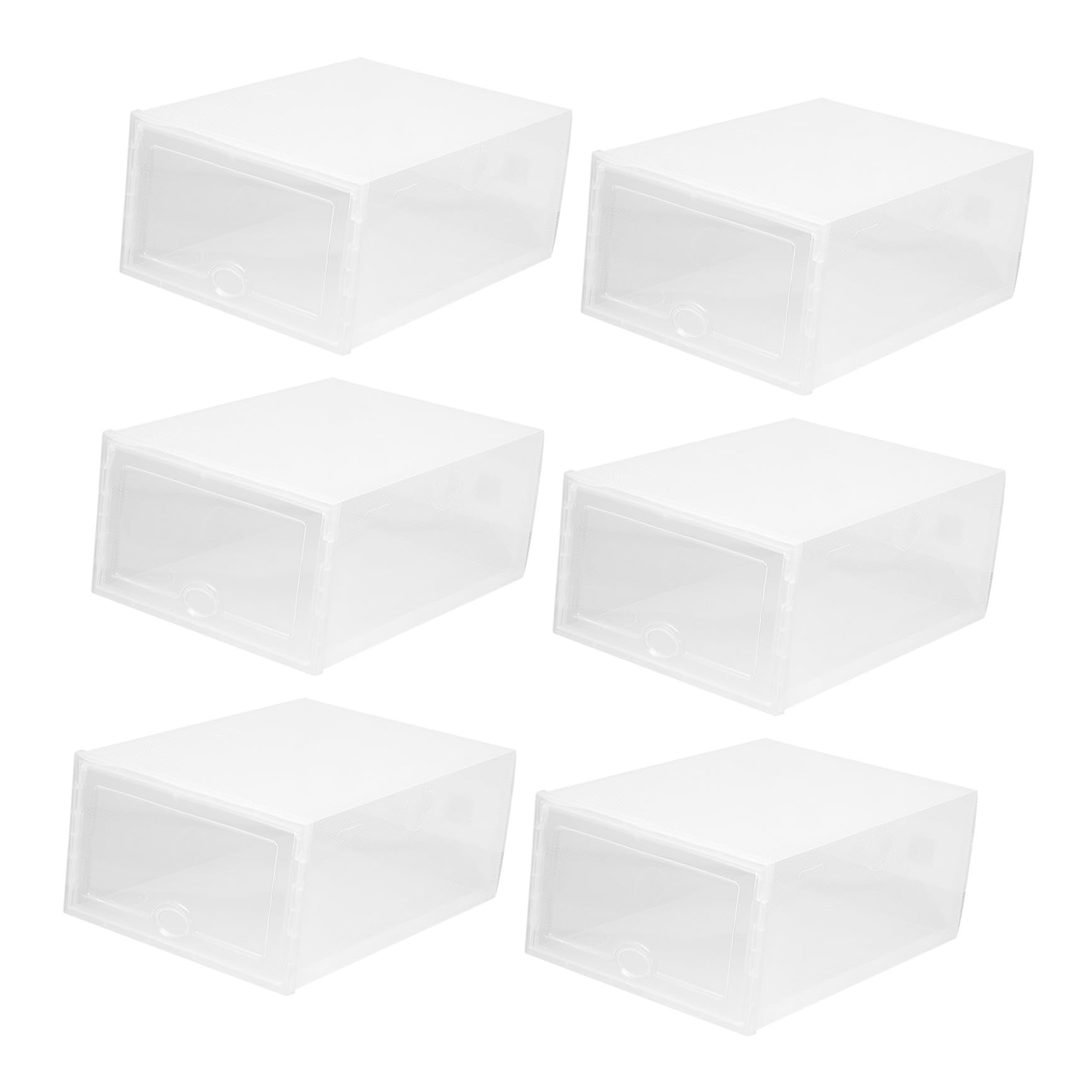 Boîtes de rangement transparentes empilables en plastique lot de 6 tiroir rigide 33x23x14 cm