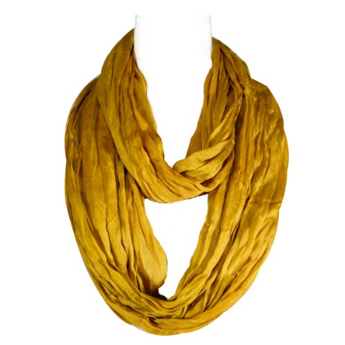 Wrapables Lightweight Silky Soft Infinity Loop Scarf, Gold Yellow2