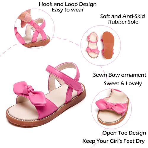 Image of PHIRAMIN Toddler Flower Girl Sandals - Girl Dress Shoes Toddler Little Kid Wedding Party