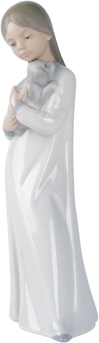 Girl with Dog. Porcelain Girl Figure.