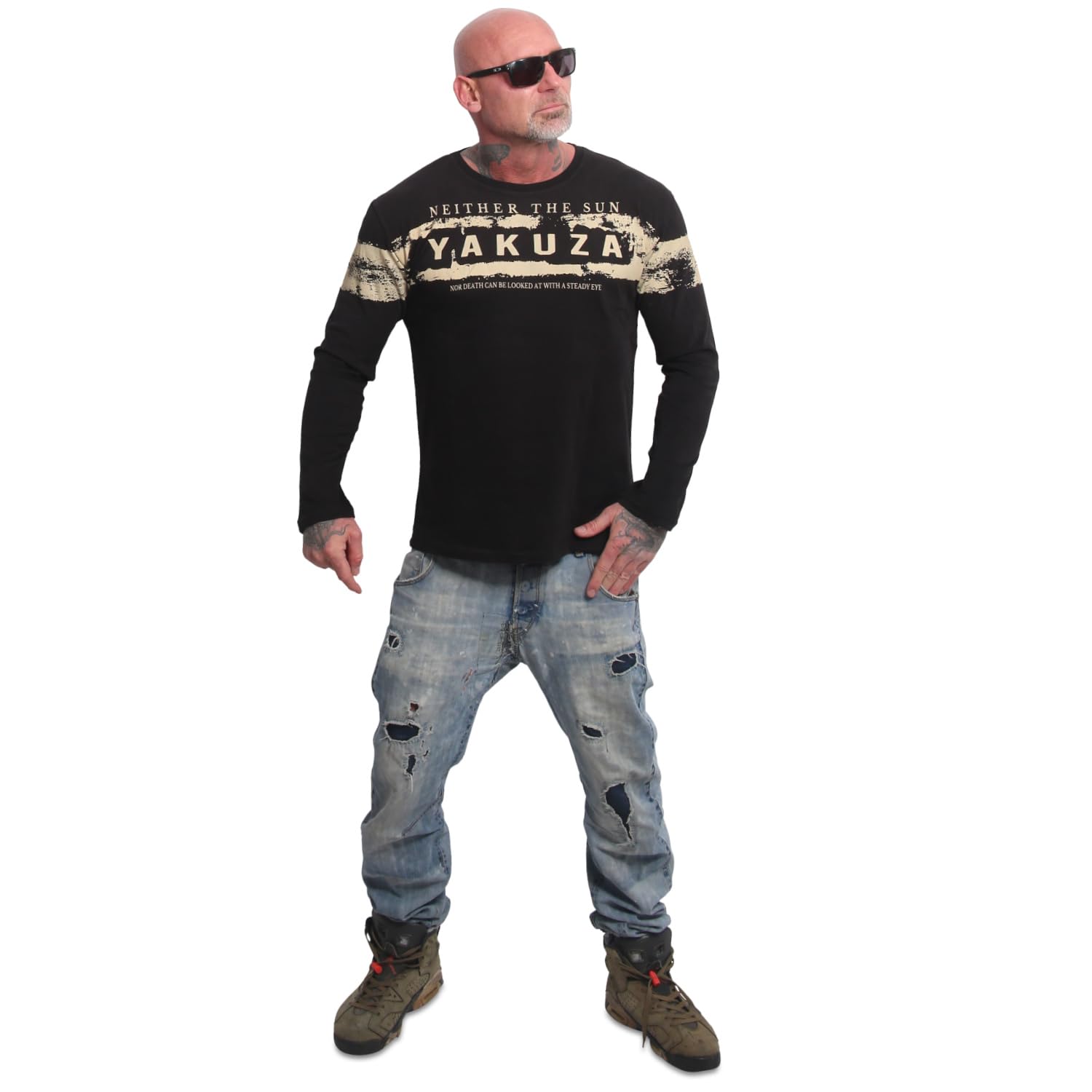 Yakuza Herren Pray Langarm T-Shirt
