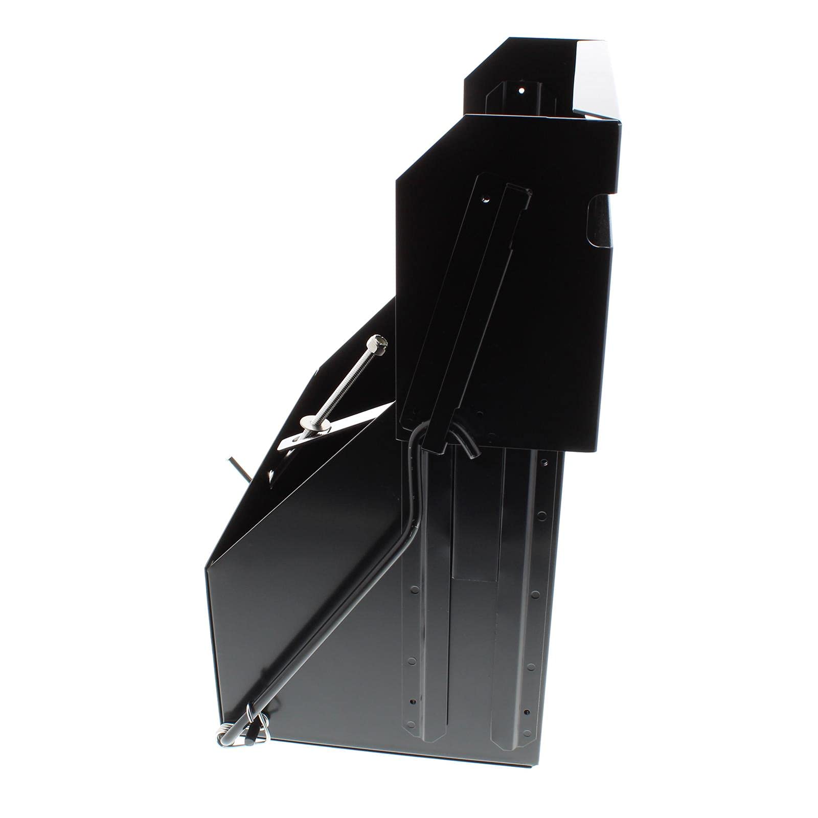 Black Coated Steel Drop-Out Remote Battery Box: Lockable, Adjustable Mount 4-1/4