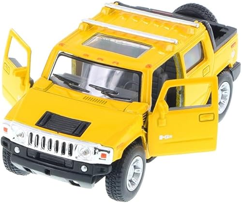 KiNSMART - H2 Hummer SUT Camión de juguete modelo de metal fundido a presión de 5 pulgadas a escala 1:36 (4 juegos)