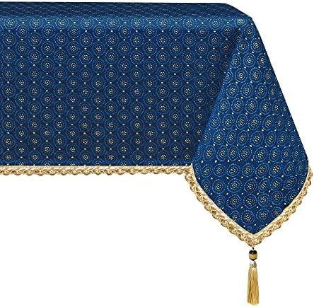 TOPLUXE Damask Tablecloth, Rectangle Table Cloth for Kitchen Restaurant Party, Table Cover Wrinkle Resistant Washable (140x200cm, Red)