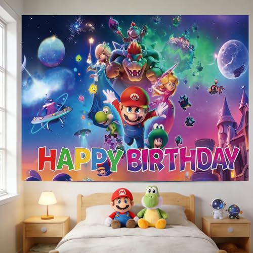 Fondo temático para fiesta de cumpleaños de Mario 5x3.3 pies miniatura 4