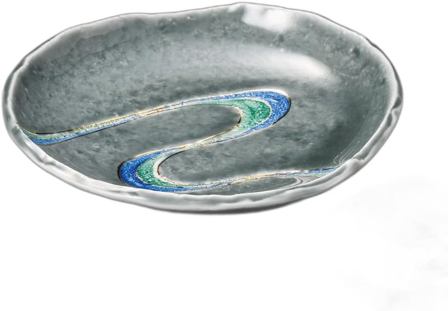 Mouse Running Water 6.0 Round Plate [6.7 x 6.1 x 1.2 inches (17 x 15.5 x 3 cm) | Medium Plate |