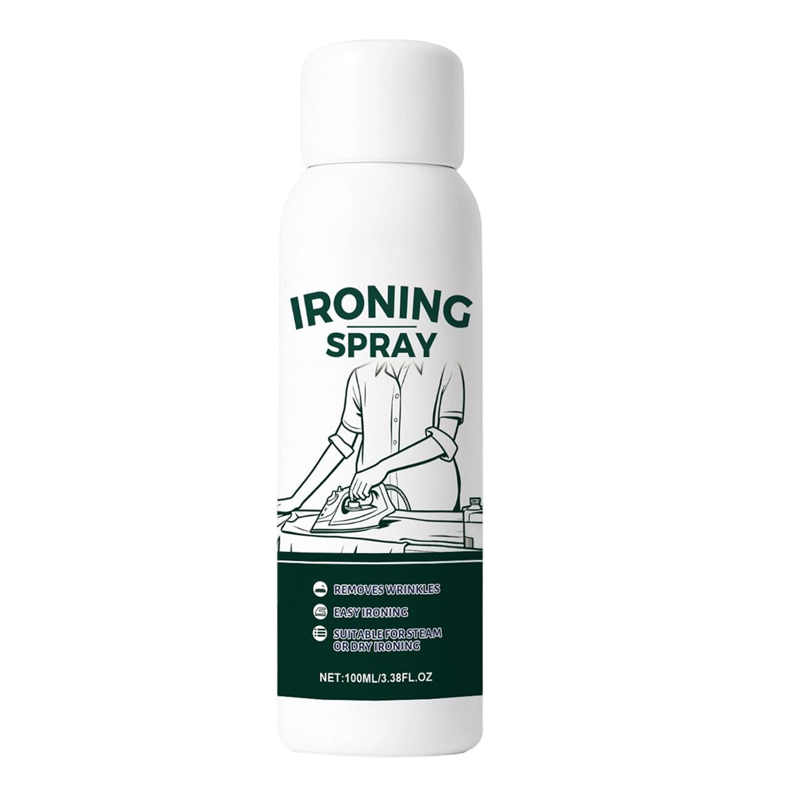 Fabric Ironing Spray - Pressing Starch Solution Mist, Professional Garment Finish Aid, Portable Clear Non Clog Tool | Crisp Clothing Care Assistance For Silk Wool Polyester Linen Cotton Business Trips
