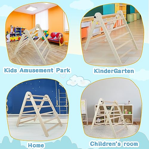Climbing Toys for Toddlers 1-3, Folding Toddler Climbing Toys Indoor, Montessori Play Gym Wooden for Toddlers and Kids - Thumbnail 7