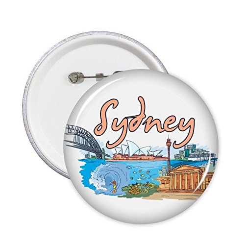 Badge Opéra de Sydney et Great Barrier Reef broches au rendu aquarelle raffiné