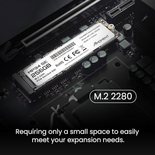 Image of MMOMENT SSD MP34 SE 256GB PCIe Gen3 NVMe M.2 2280 Internal Solid State Drive, Read Speed Up to 2100MB /s