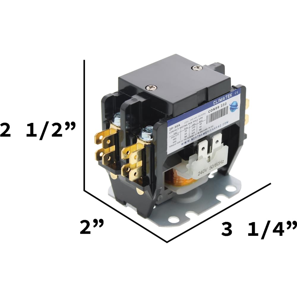 Replacement for Mars Double Pole / 2 Pole 30 Amp 208-240 Volt Coil Condenser Contactor 61347