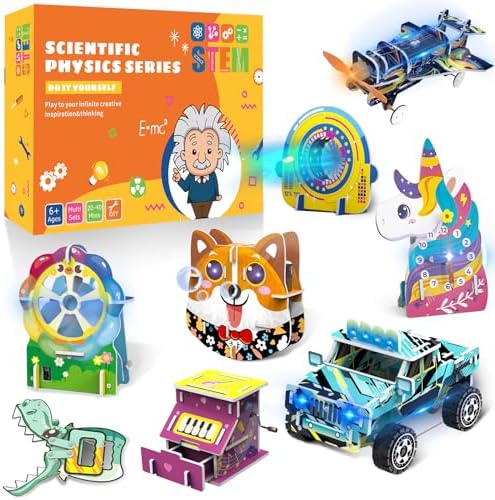 8 in 1 STEM Kits for Kids Age 8-10, Science Building Projects for 6-8, 3D Puzzles Craft Kit for Boys 8-12, Christmas Birthday Gifts for 8 9 10 11 12 13 14 Year Old Boys Girls