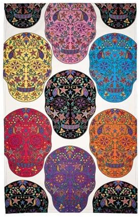BUZZ DAY OF THE DEAD/SUGAR SKULL Cotton Tea Towel - unique gift!