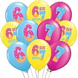 DazzJoy 18 globos decorativos para cumpleaños de Six Seven