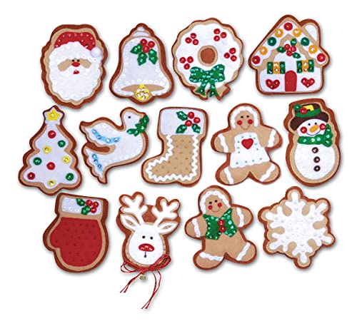 Image of Gingerbread Cookies Felt Ornament Kit - Set of 13