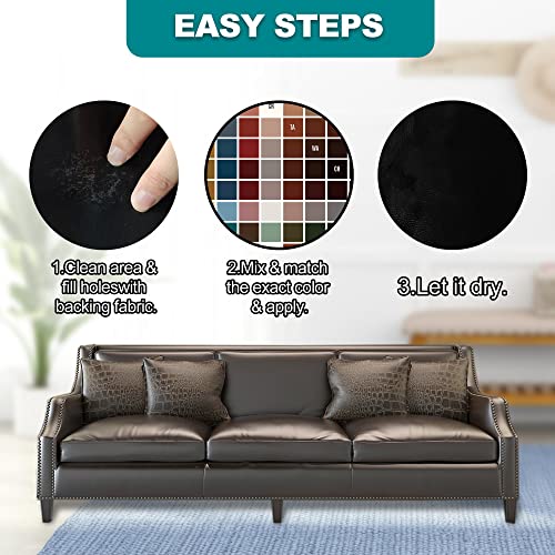 Boncart Leather Repair Kit For Sofa/Purse/Car Seat/Couch/Jacket/Furniture,Vinyl And Leather Repair Paste, Leather Filler, Leather Paint, Leather Scratch Repair,Provide Color Matching Guide #TOP3