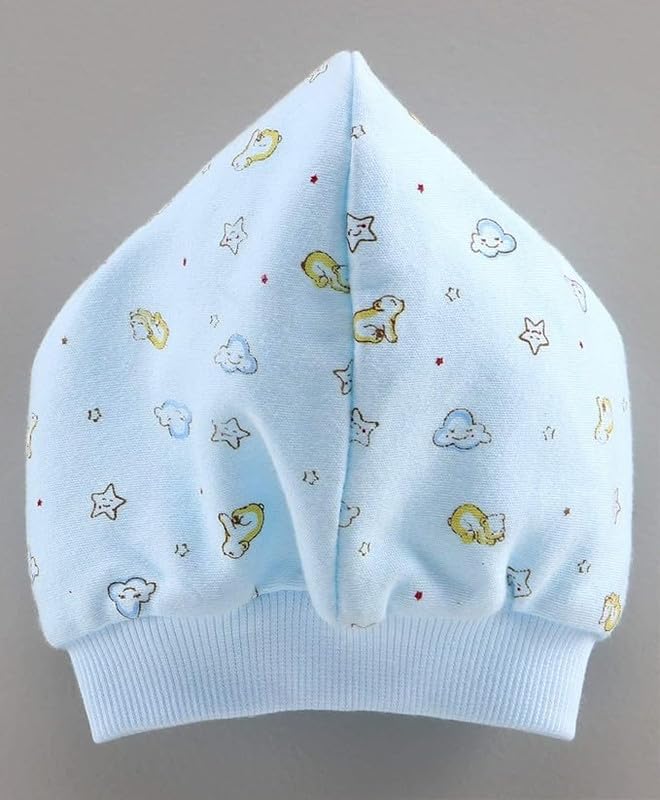 Image of Printed Soft Cotton Cap for New Born Baby Boys & Girls Tie Knot Caps for Infants Topi | Pack of 3