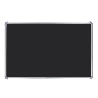 ROGER & MORIS Aluminum Aluminium Framed Chalk Board - Non Magnetic, Lightweight For Home, Office And School (Black, Size : 2 Feet X 1.5 Feet)