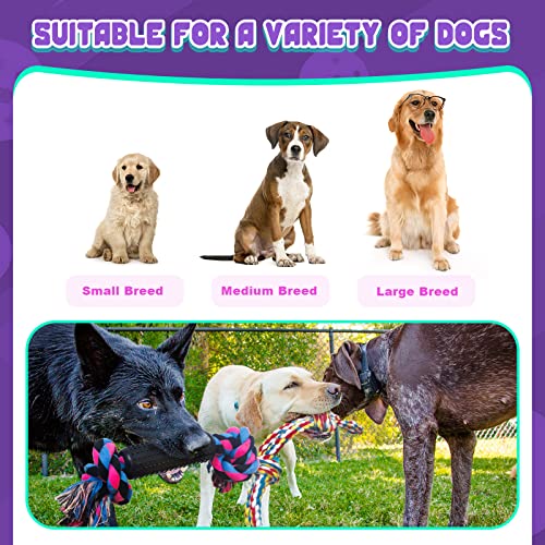 Gaiusikaisa Large Tough Dog Rope Toys With Rubber Sets For Aggressive Chewers, Interactive Ball, Tug Of War Ropes For Large Medium Small Dogs, Durable Dog Toys, Puppy Teething Toys #TOP4