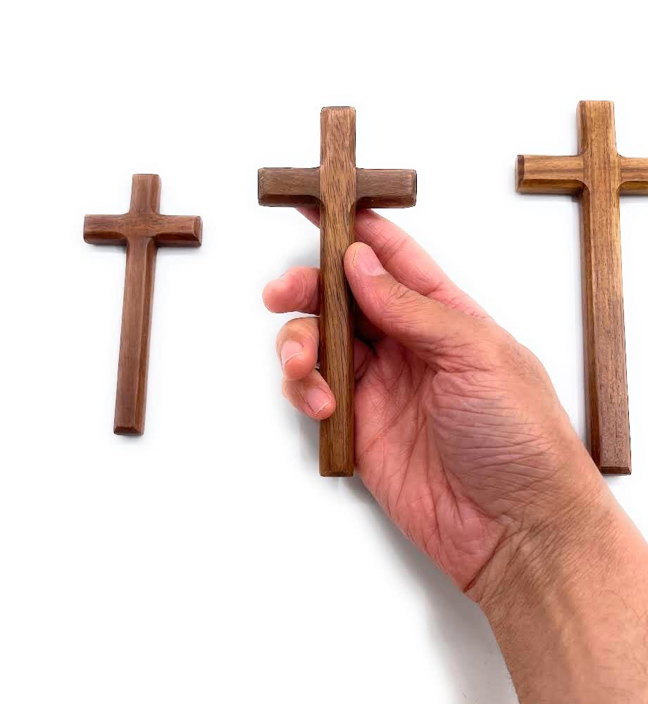 St John the Baptist Orthodox Brotherhood Simple and Solid Wooden Hand Cross – Medium Size (Medium)
