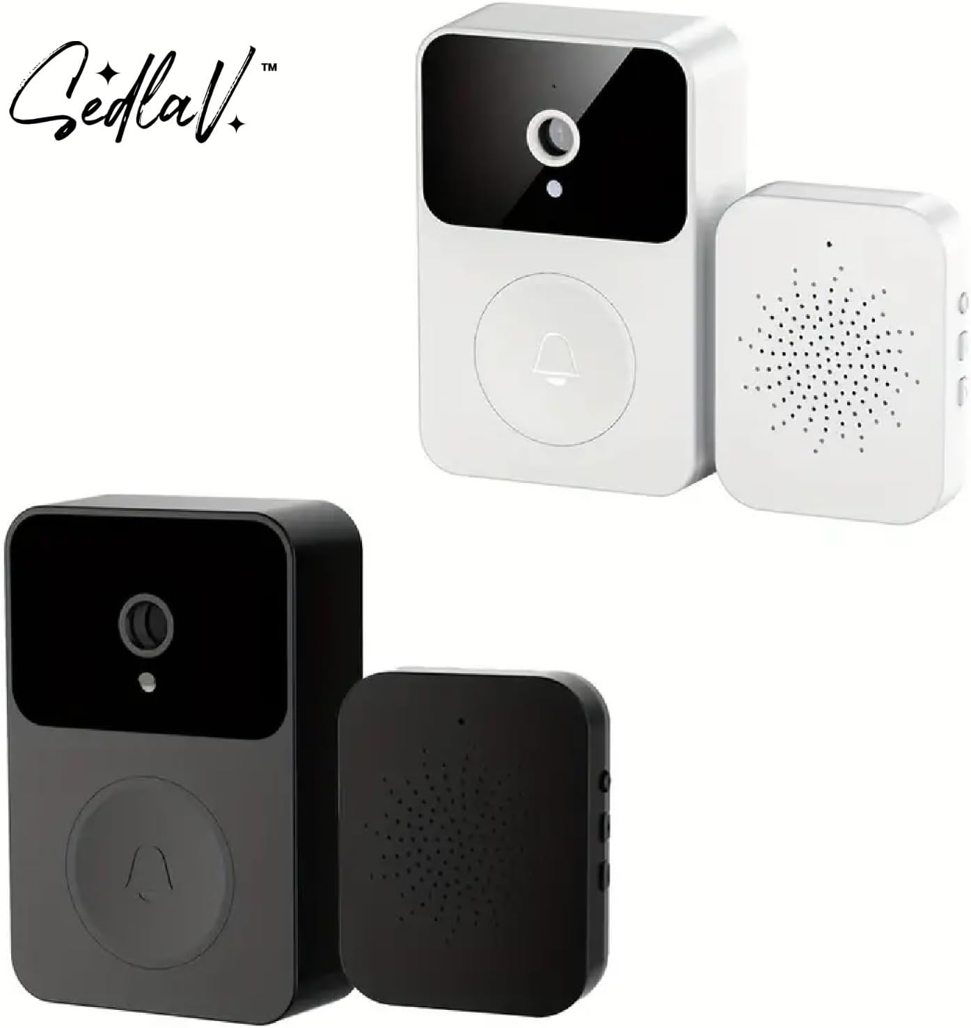 SEDLAV Wireless Video Doorbell Camera with Chime, Smart Video Doorbell for Home Apartment Office Room