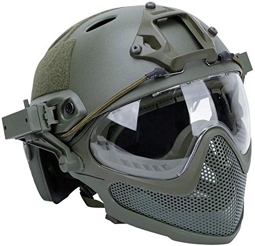 Tactical Airsoft Fast Helmet F22, a Full Face Protective PJ Helmet with Detachable Mask & Goggles