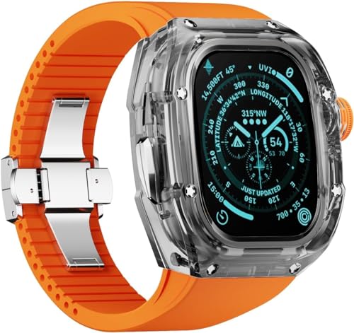 Bracelet caoutchouc fluoroine transparent Apple Watch Ultra 2 sport pur