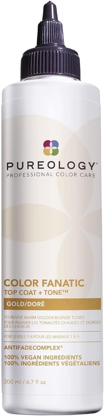 Color Fanatic Top Coat + Tone Gold High-Gloss Hair Toner | Hair Gloss for Color-Treated Hair | Glaze For Warm Strawberry Blonde Hair | 6.7 Fl Oz