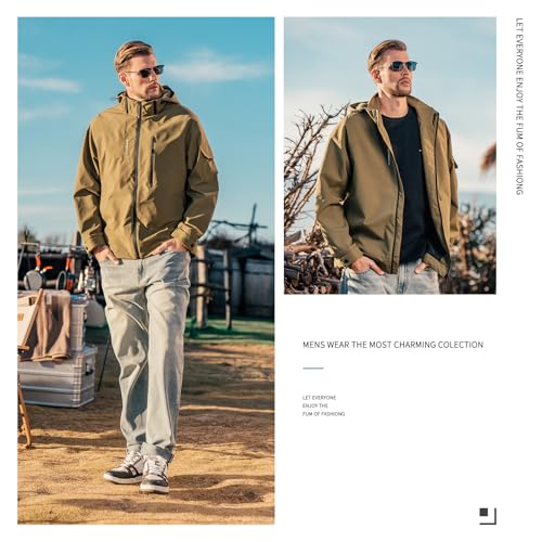 Image of Men'S Hooded Jacket 2024 New Outdoor Workwear Jacket Spring And Autumn Men'S Windproof Sports Top